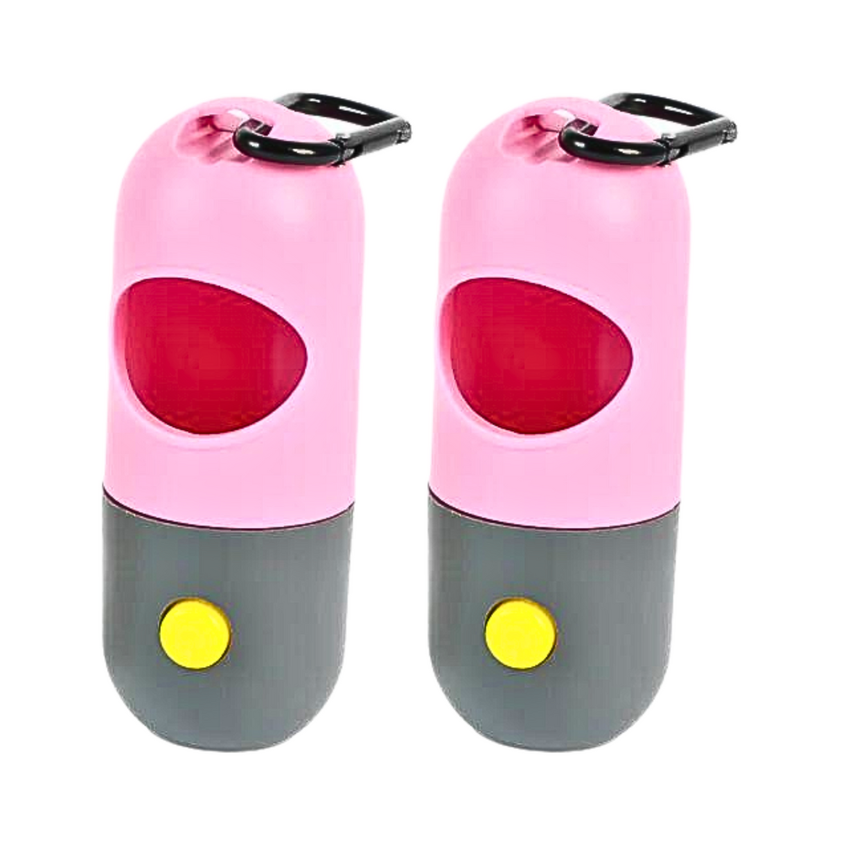 Dog Poop Bag Holders w/LED flashlight- Set of Two