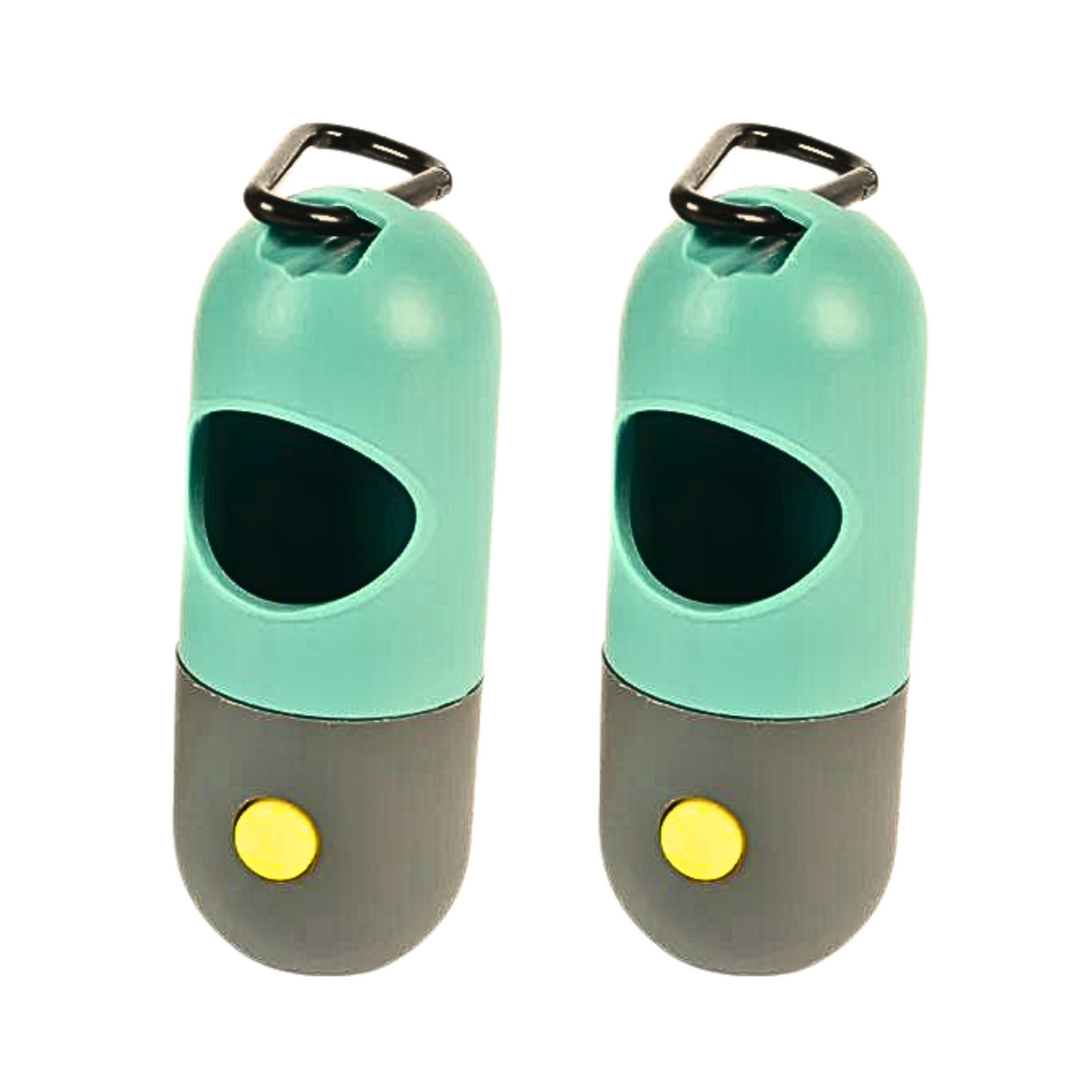 Dog Poop Bag Holders w/LED flashlight- Set of Two