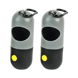 Dog Poop Bag Holders w/LED flashlight- Set of Two