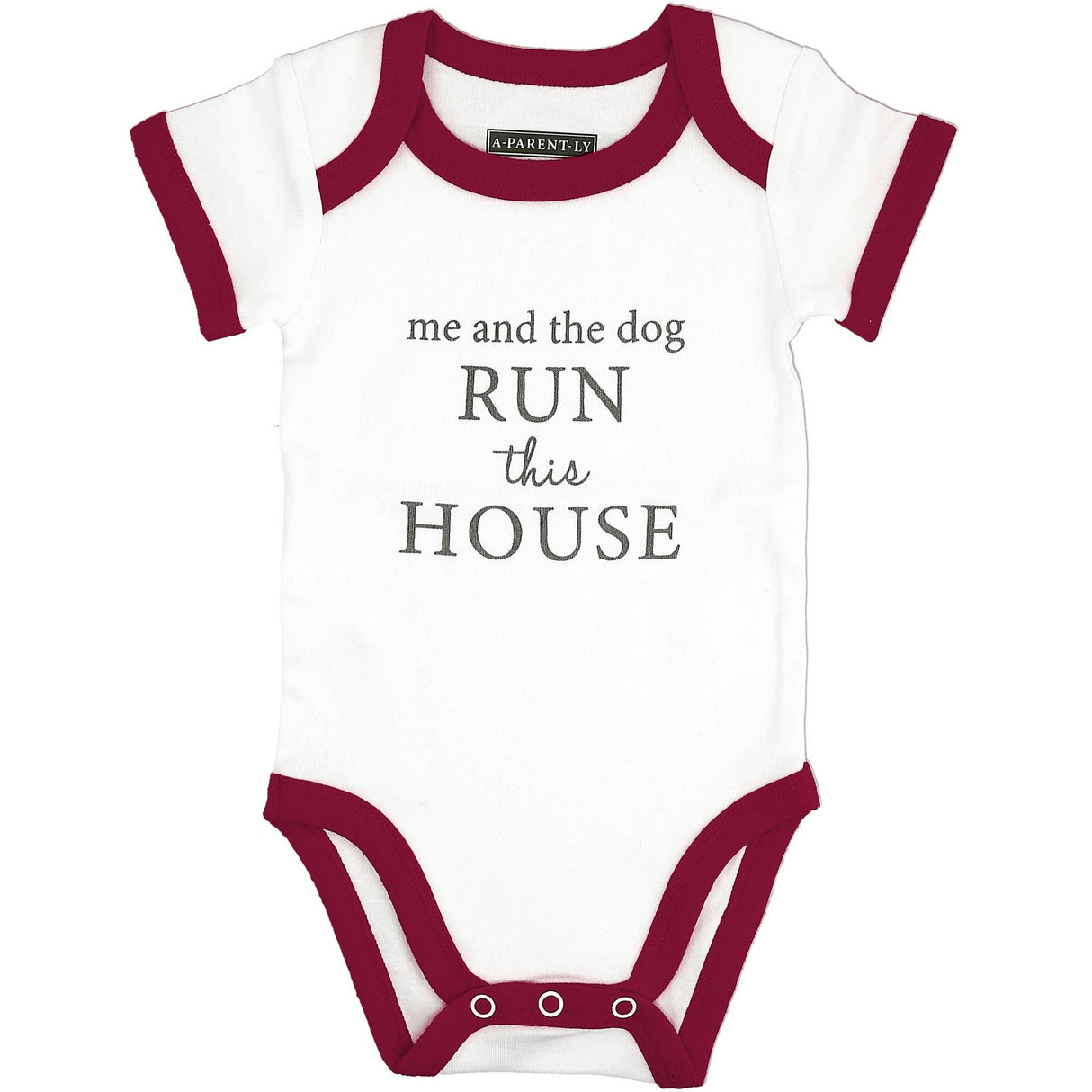 Run The House - Burgundy Trimmed Bodysuit