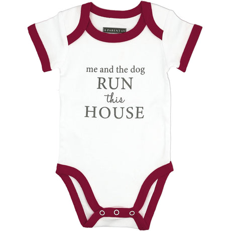 Run The House - Burgundy Trimmed Bodysuit