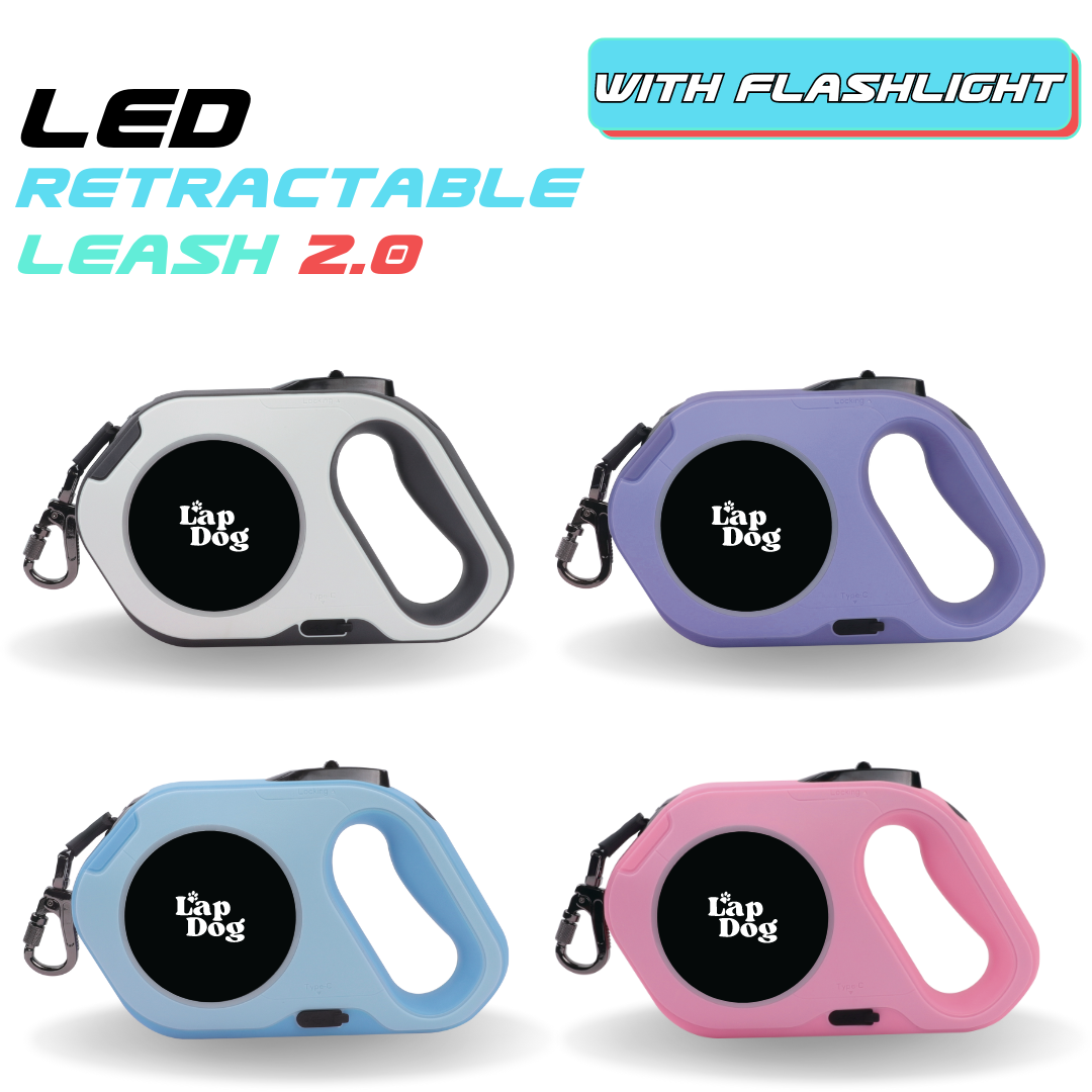 LED Retractable Dog Leash with Flashlight