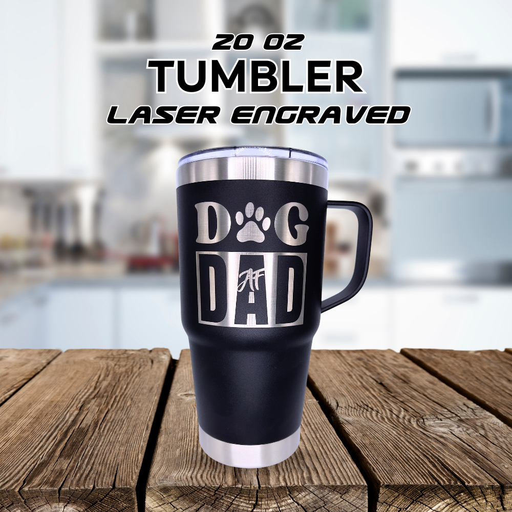 Tumbler 20 oz w/ handle Dog Dad AF