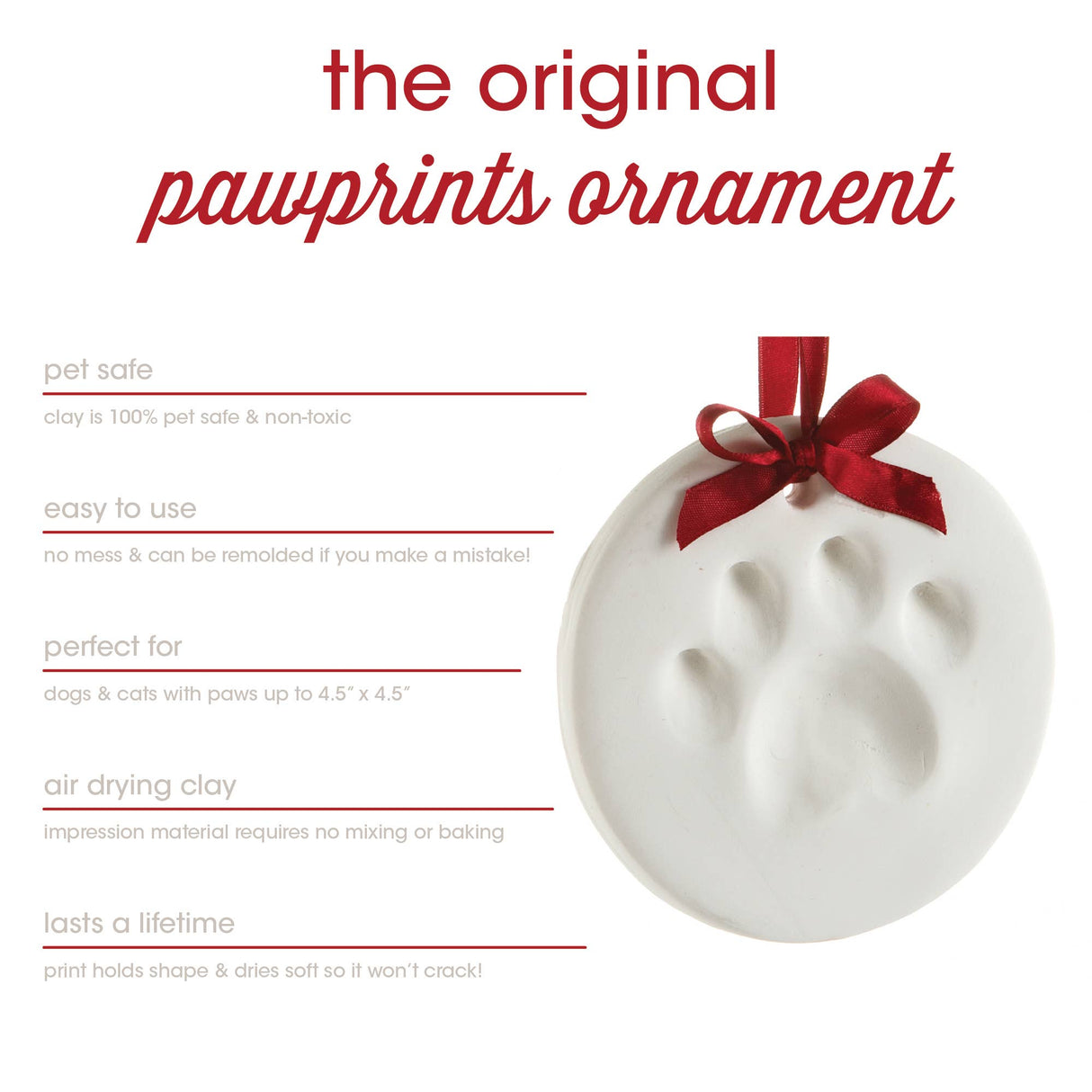 Pet Pawprint Christmas Keepsake Ornament