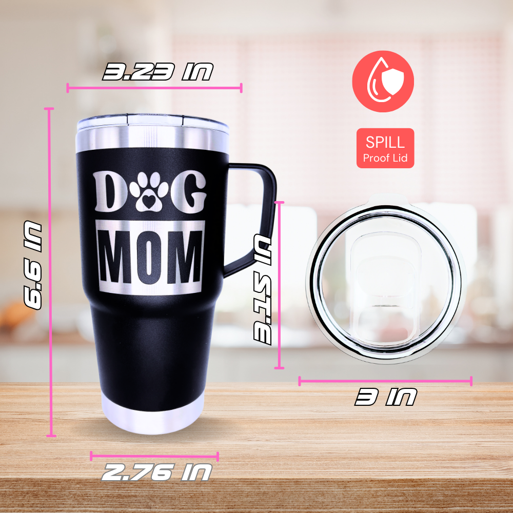 Tumbler 20 oz w/ handle Dog Mom