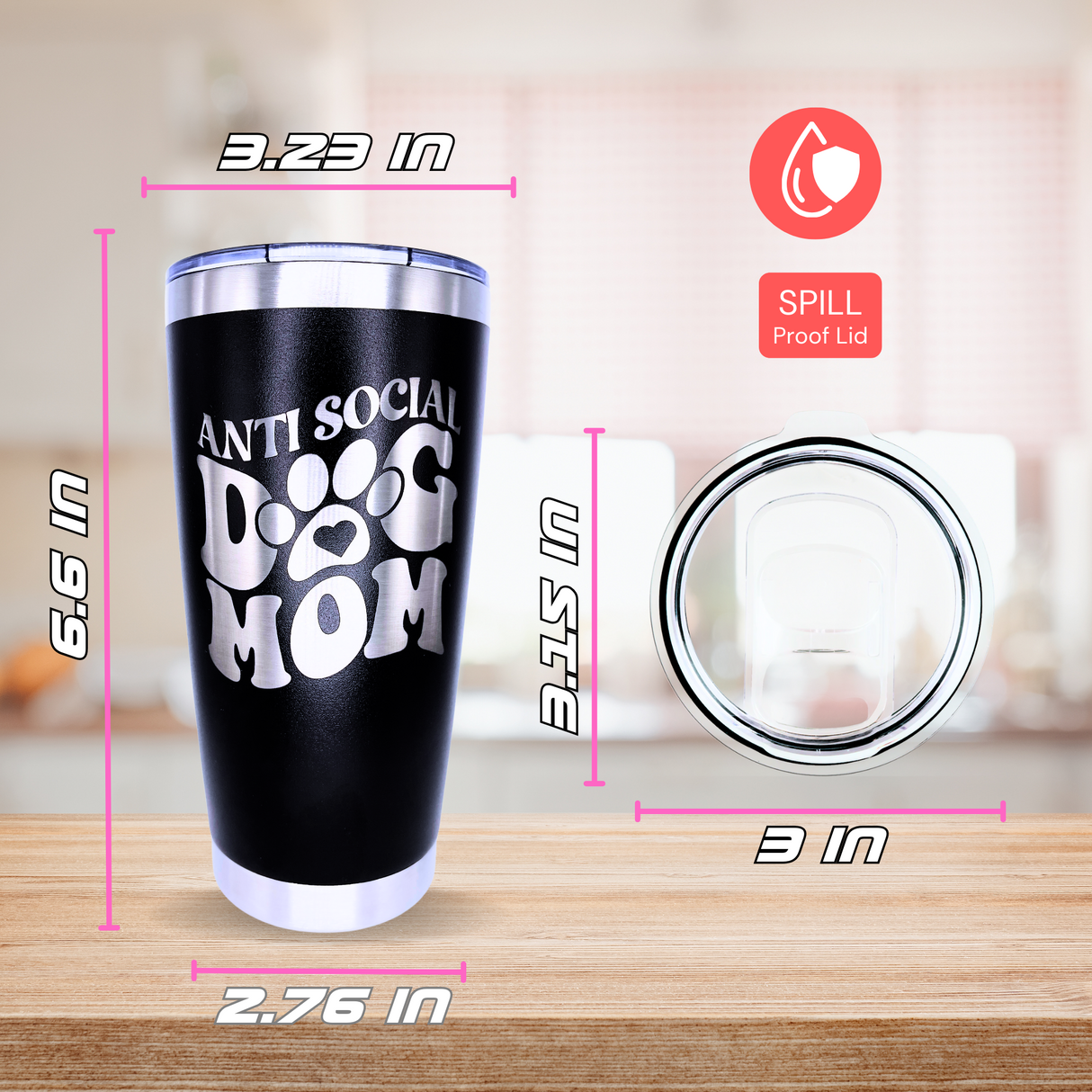 Tumbler 20oz Anti-Social Dog Mom