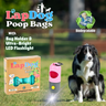 Box of Dog Poop Bags with LED Flashlight Holder