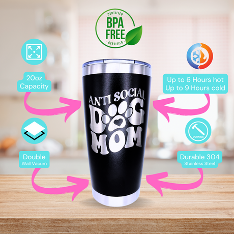 Tumbler 20oz Anti-Social Dog Mom