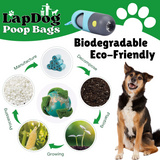 Box of Dog Poop Bags with LED Flashlight Holder