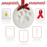 Pet Pawprint Christmas Keepsake Ornament