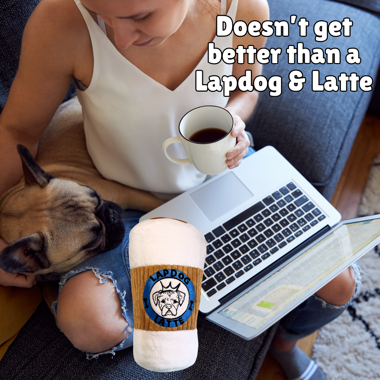 LapDog Latte plush dog toy