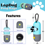 Box of Dog Poop Bags with LED Flashlight Holder