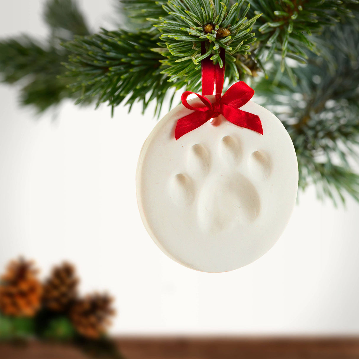 Pet Pawprint Christmas Keepsake Ornament