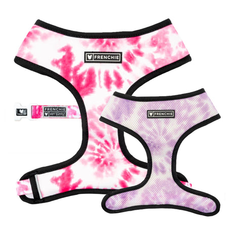 Frenchie Duo Reversible Harness - Pink Tie Dye