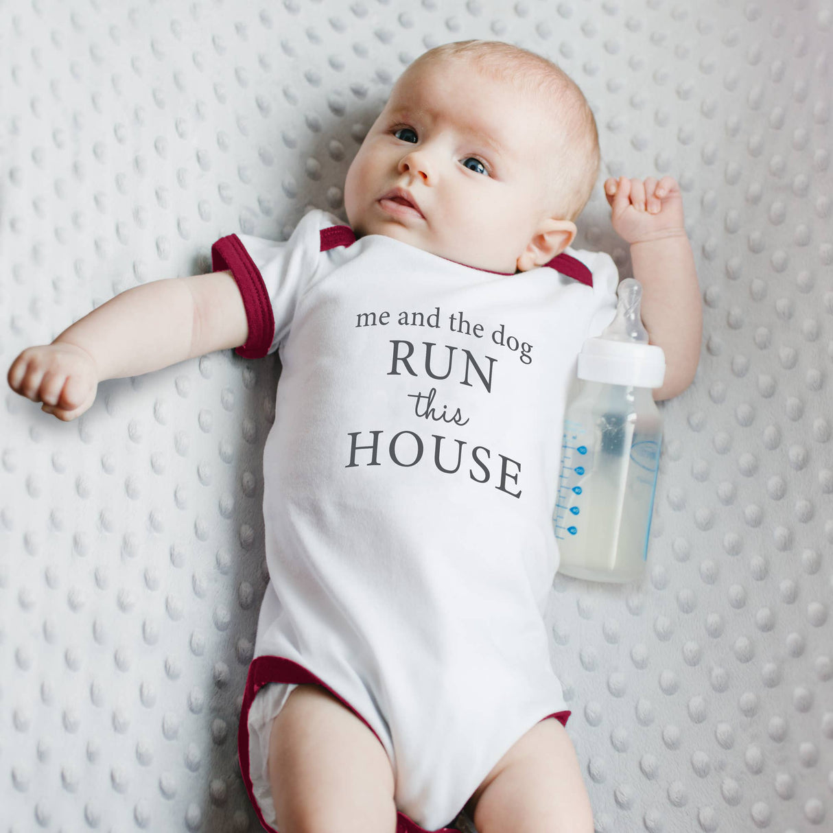 Run The House - Burgundy Trimmed Bodysuit