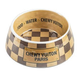 Checker Chewy Vuiton Bowls & Mat Bundle by Haute Diggity Dog