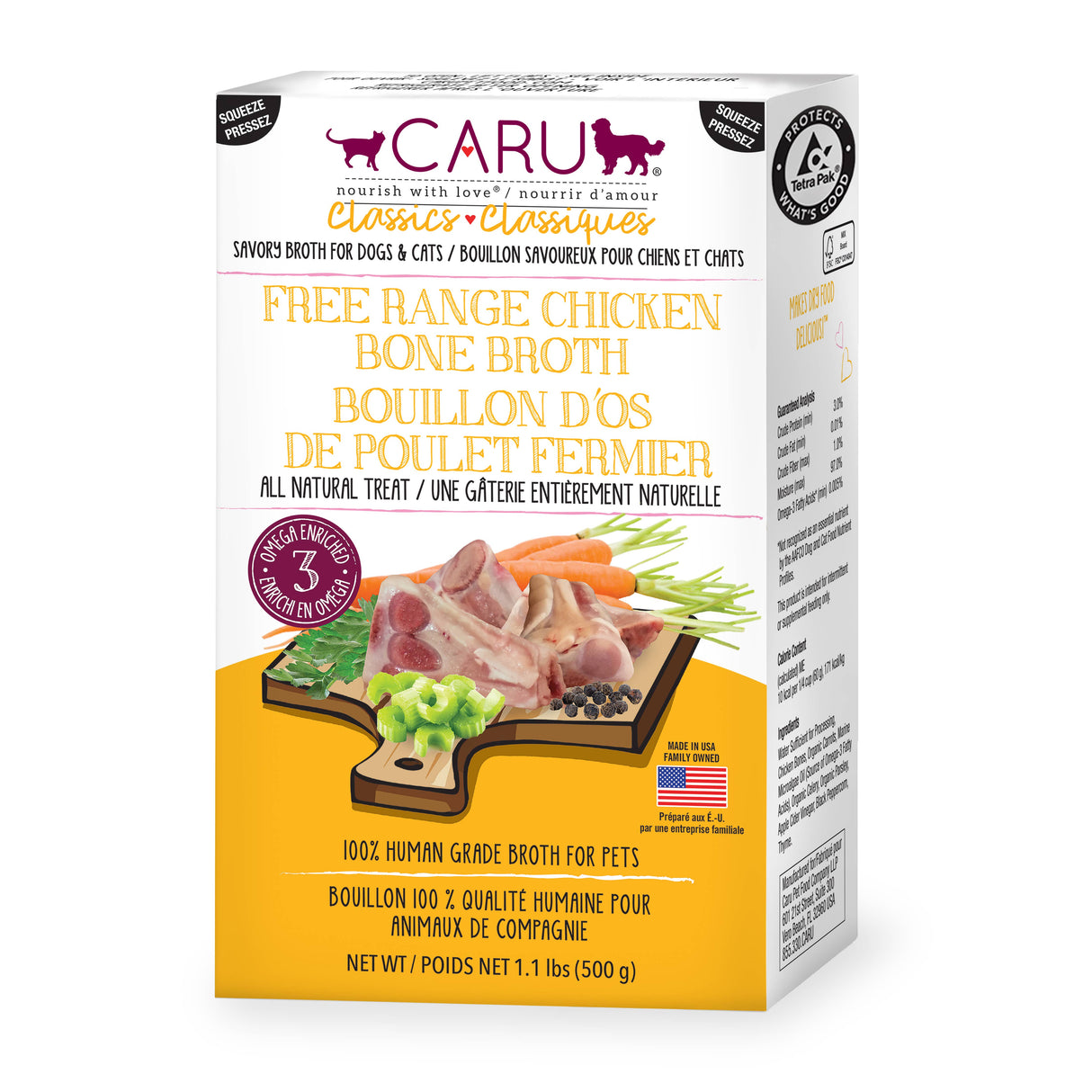 Caru Free Range Chicken Bone Broth for Dogs & Cats