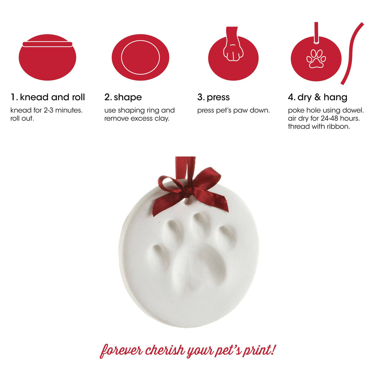 Pet Pawprint Christmas Keepsake Ornament