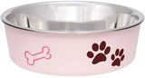 Small Pink Stainless Steel Bowl with Rubber Base