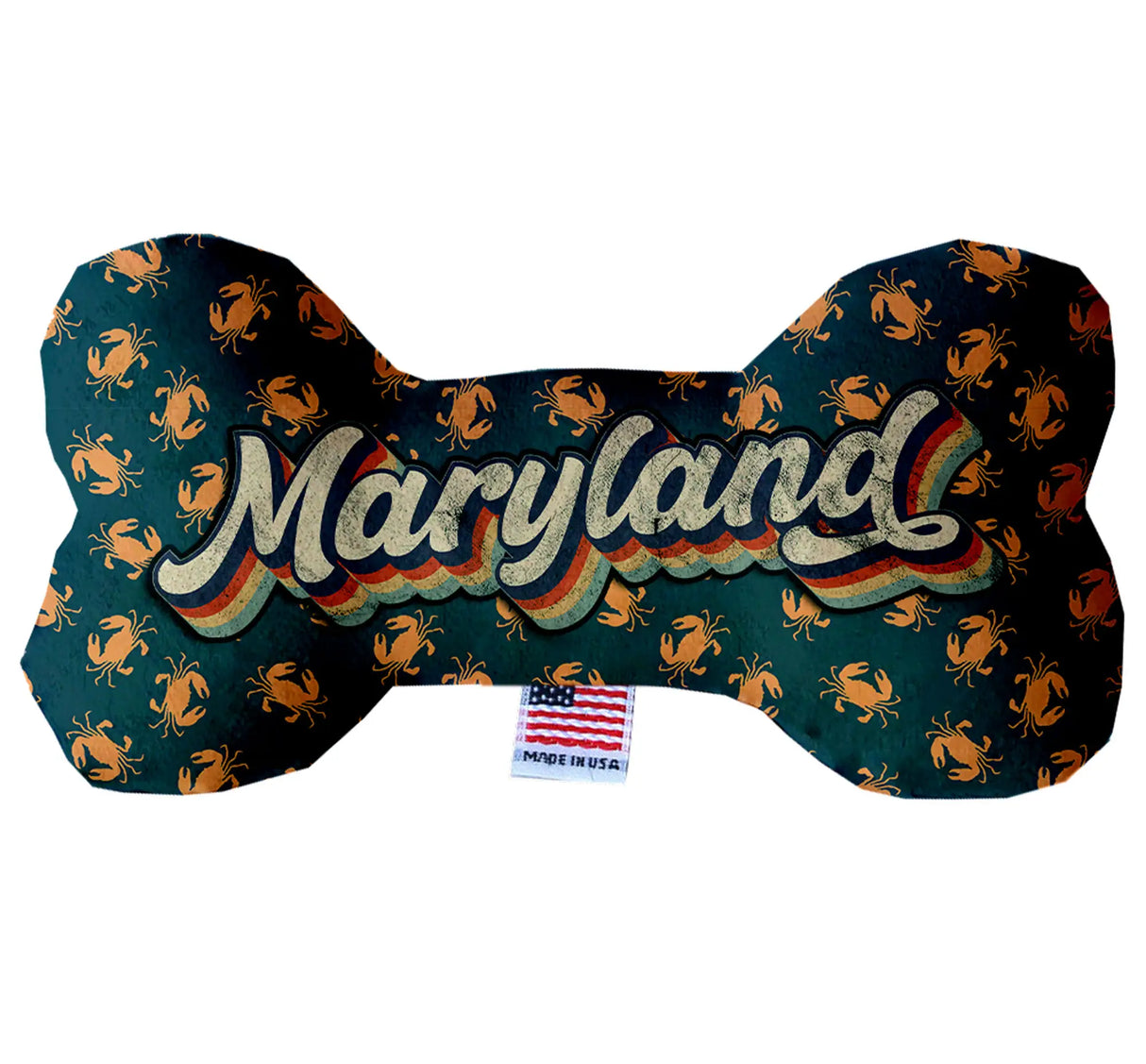 Maryland Retro Crabs Bone Dog Toy