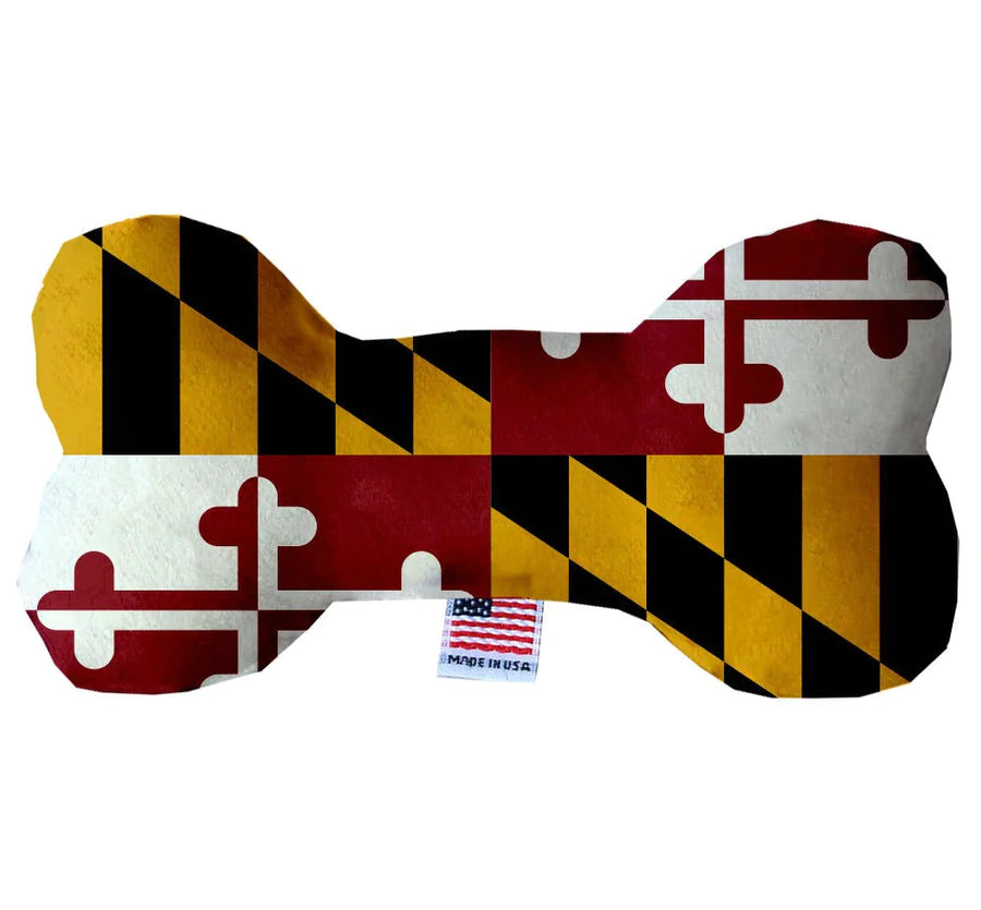 Maryland State Flag Bone Dog Toy